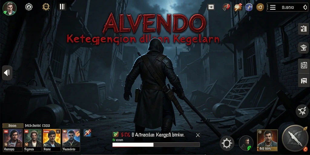 Screenshot gameplay menampilkan aksi menegangkan dalam suasana horor.