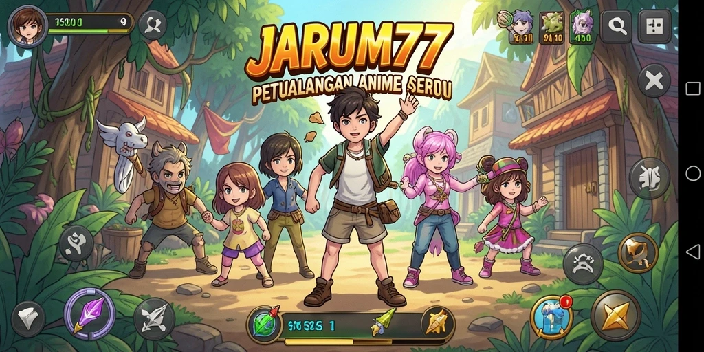 Tampilan gameplay JARUM77 yang penuh warna dan dinamis.