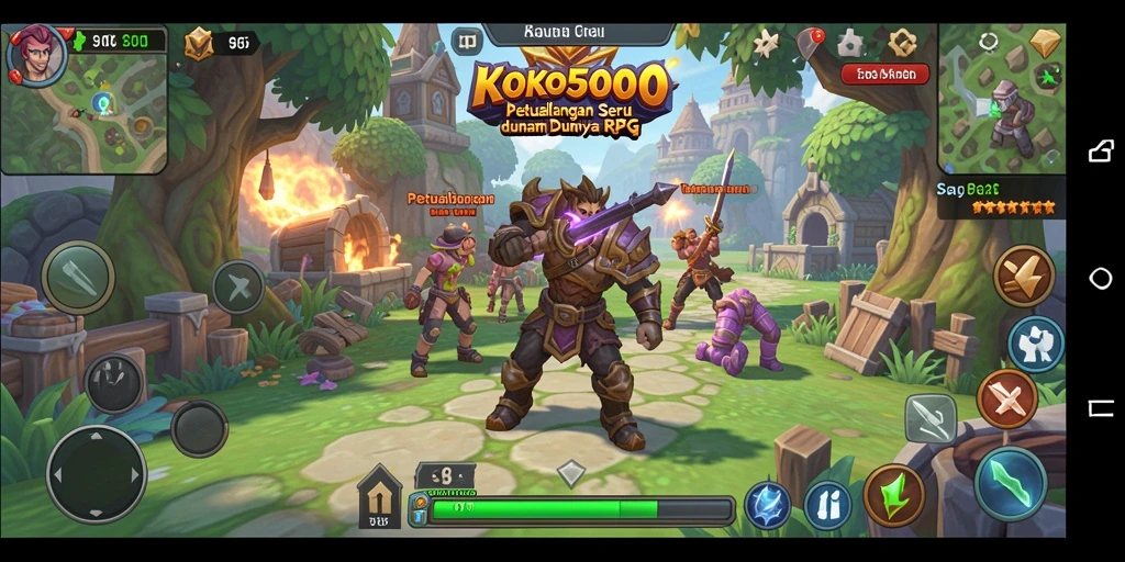 Screenshot gameplay KOKO5000 yang menunjukkan aksi RPG menegangkan.