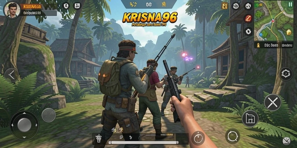 Screenshot KRISNA96 menampilkan aksi seru dalam pertempuran TPS.