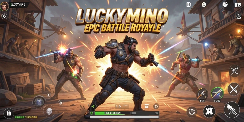 Gameplay intens di LUCKYMINO dengan pertempuran seru.