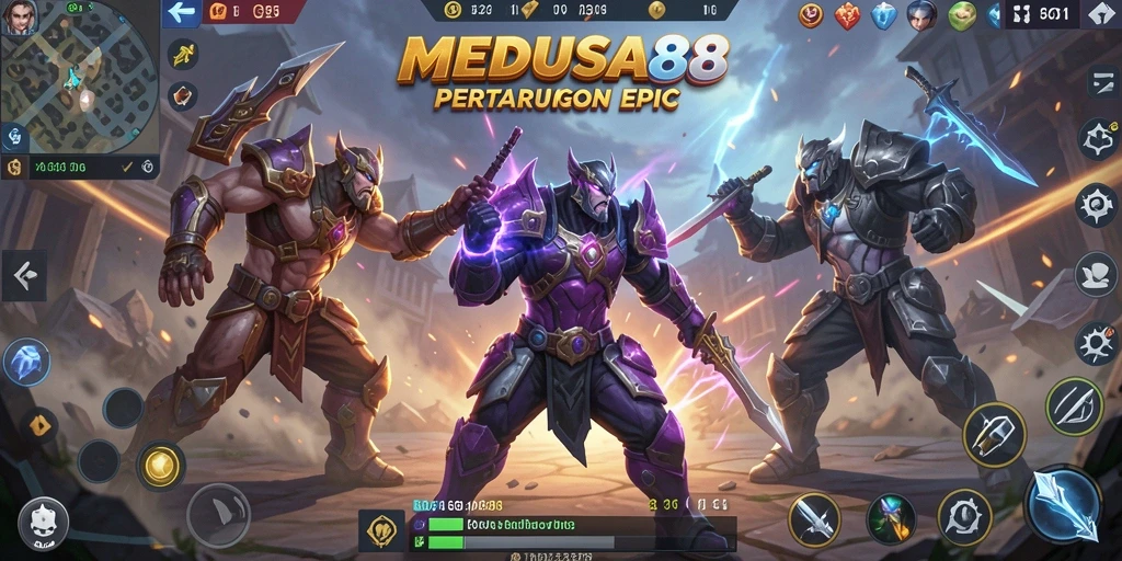 Tampilan seru dari pertarungan Battle Royale di MEDUSA88.