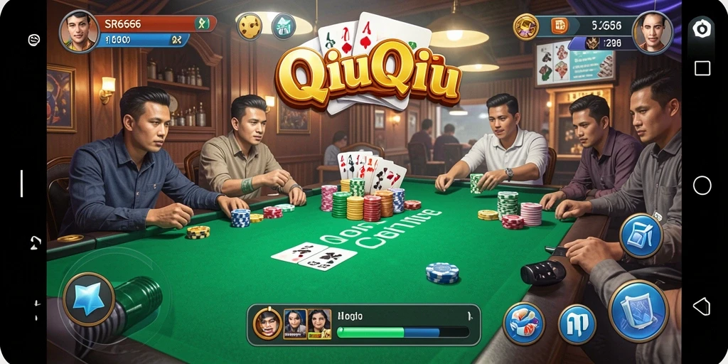 Screenshot gameplay QiuQiu yang seru dan interaktif.
