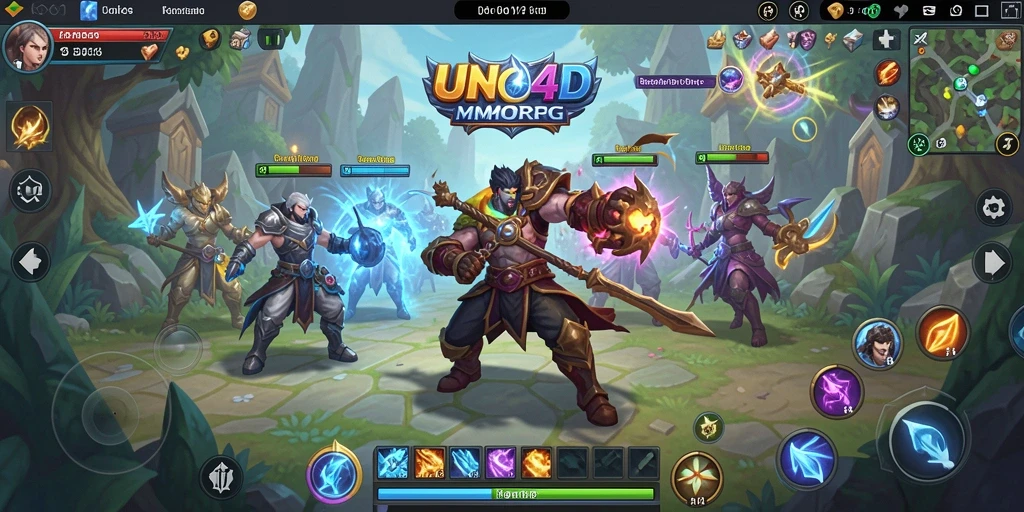 Screenshot gameplay UN04D menampilkan aksi seru dalam pertempuran MMORPG.