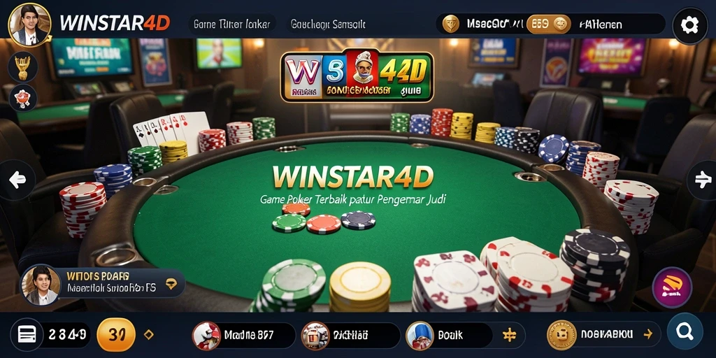 Screenshot gameplay WINSTAR4D menampilkan aksi seru permainan Poker.