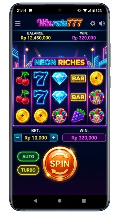 Tampilan aplikasi dengan kategori aplikasi populer di winrate777.